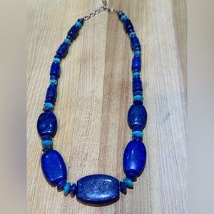 JAY KING Lapis Lazuli & Turquoise Necklace, Sterling Silver.  20”